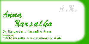 anna marsalko business card